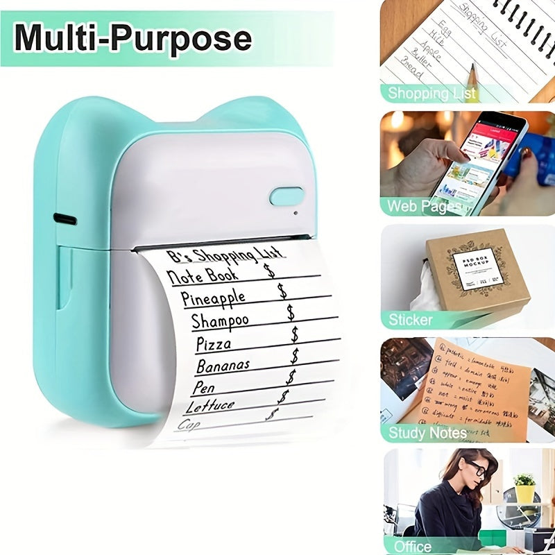 Portable Mini Thermal Photo Printer – Compact Wireless Printer for iPhone/Android | Instant Photos, Labels, Notes & More