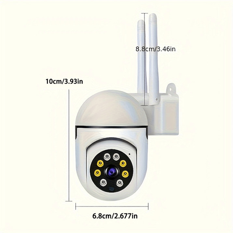 1pc 1080P HD Indoor/Outdoor Video Camera - Security Camera with 2-Way Audio, Pan/Tilt/Zoom, Wi-Fi For Smart Home Security, Motion Tracking, Color Night Vision, USB Powered, for Youngsters & Pets, No Battery Required