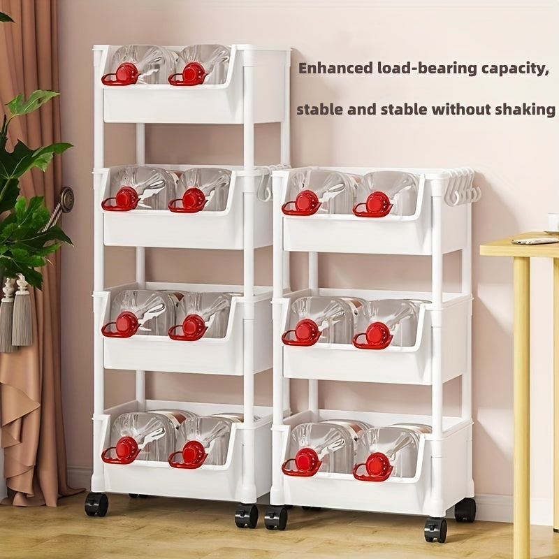 Multi-Tier Storage Cart | Mobile Shelving Unit | Storage Organizer