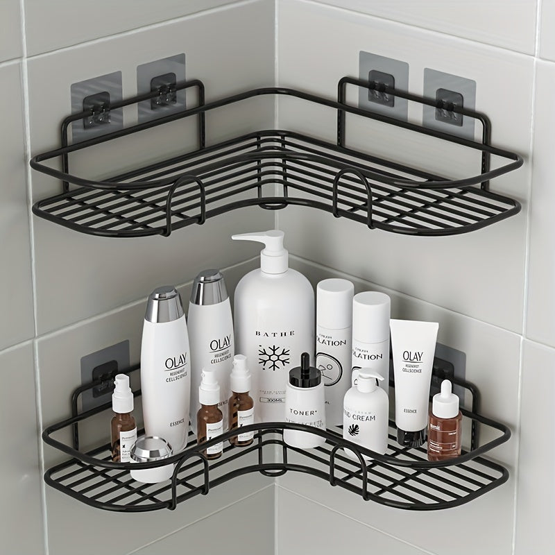 No-Drill Corner Shelf | Bathroom Organizer | Space-Saving