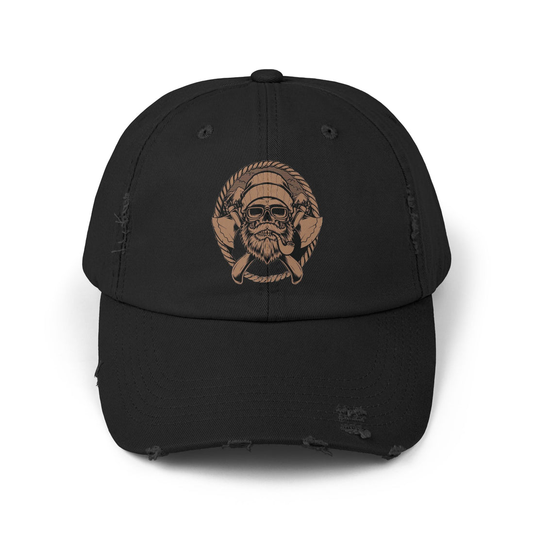 Skull Beard Logo - Unisex Distressed Cap