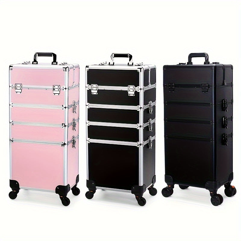 5-in-1 Pro Makeup Train Case | Rolling Cosmetic Organizer