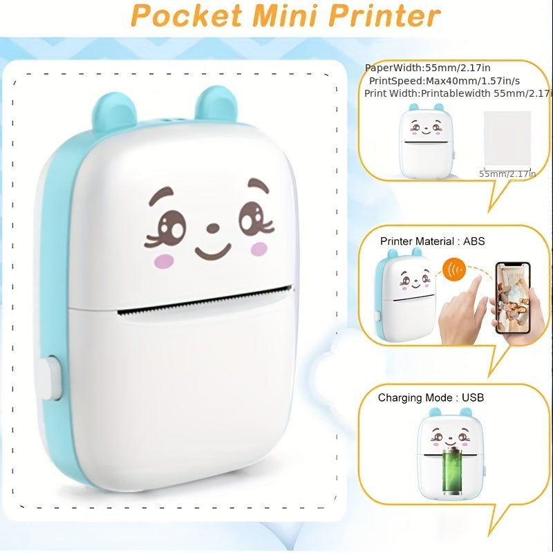 Mini Printer For IPhone And Android, Wireless Mini Photo Printer Label Printer, Portable BT Mini Thermal Printer For Printing Label, Journal, Study Note, Christmas Halloween Thanksgiving gifts