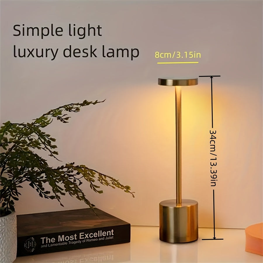 Modern Touch-Control LED Desk Lamp - Dimmable, 3 Color Modes, USB Rechargeable