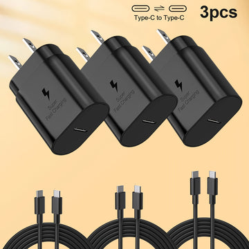 Fast Charging Type-C Wall Charger Kit - 4ft Cable, Compact, for Samsung Galaxy S23/S22 Series & More