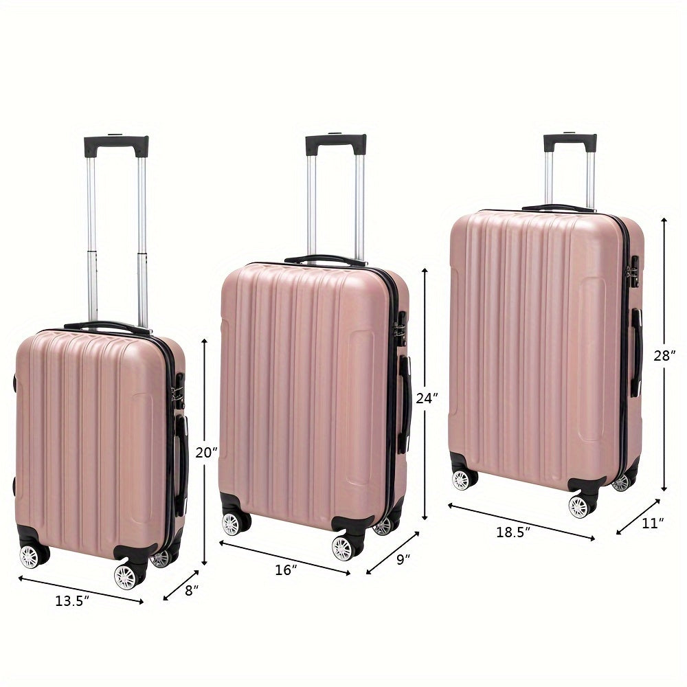 3-Piece Hardside Luggage Set | ABS Shell, Lightweight, Multi-Directional Spinner Wheels