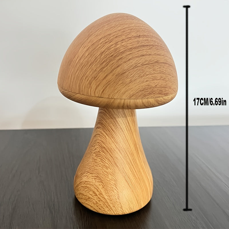 Touch-Sensitive Mushroom LED Desk Lamp – Dimmable, USB Rechargeable 3-Color Night Light