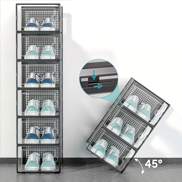 Stackable Plastic Storage for Shoes & Sneakers