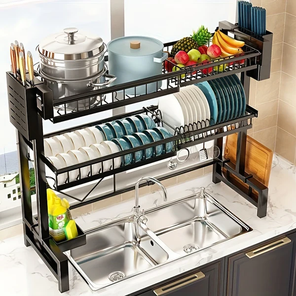 Expandable Countertop Dish Rack Kitchen Organizer